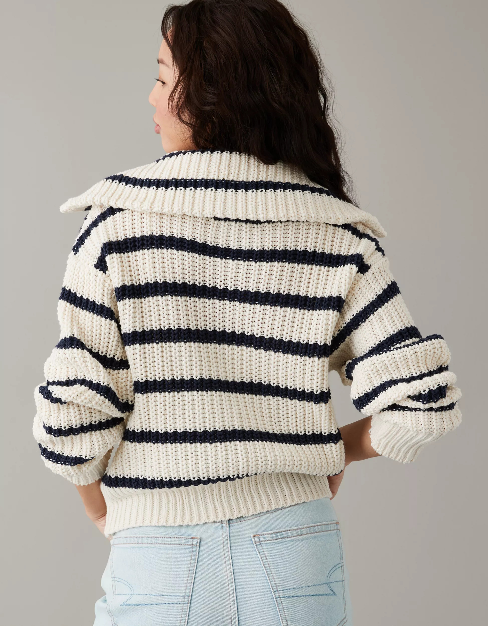 AE Quarter-Zip Collared Sweater | American Eagle Outfitters (US & CA)