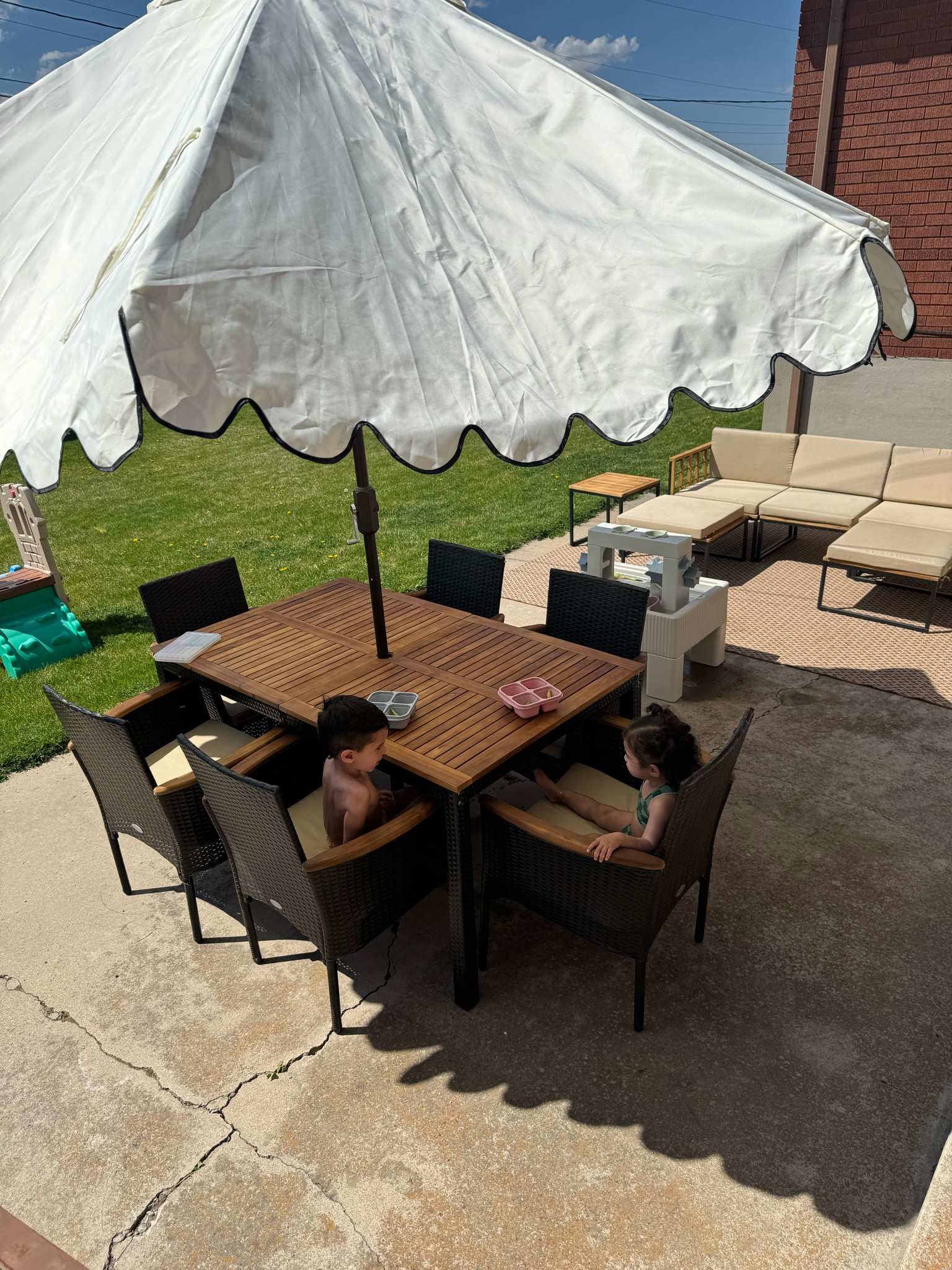 such a beautiful & affordable dining set & sectional! we also got the 11ft umbrella & I love it! 

#LTKSeasonal #LTKsalealert #LTKfamily