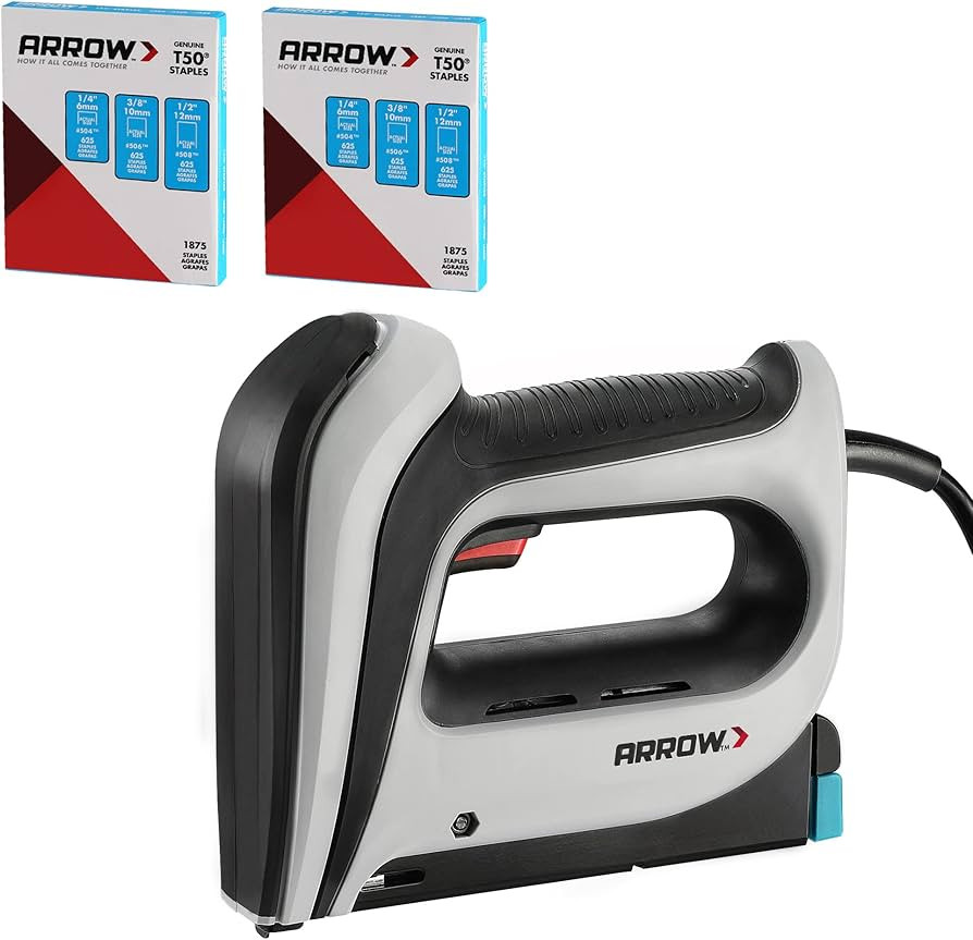 Arrow Electric Staple Gun Kit, Corded Stapler with 3750 Pieces T50 1/4", 3/8", 1/2" Staples, for ... | Amazon (US)