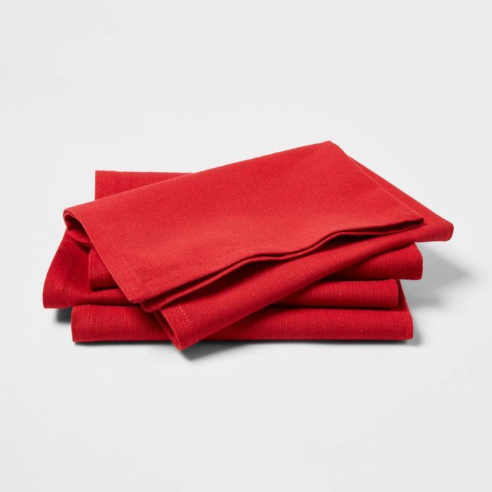 4pk Cotton Napkins Red - Threshold™ | Target