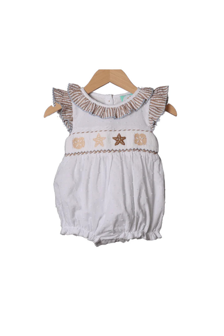 Smocked Starfish Swiss Dot Bubble | The Smocked Flamingo