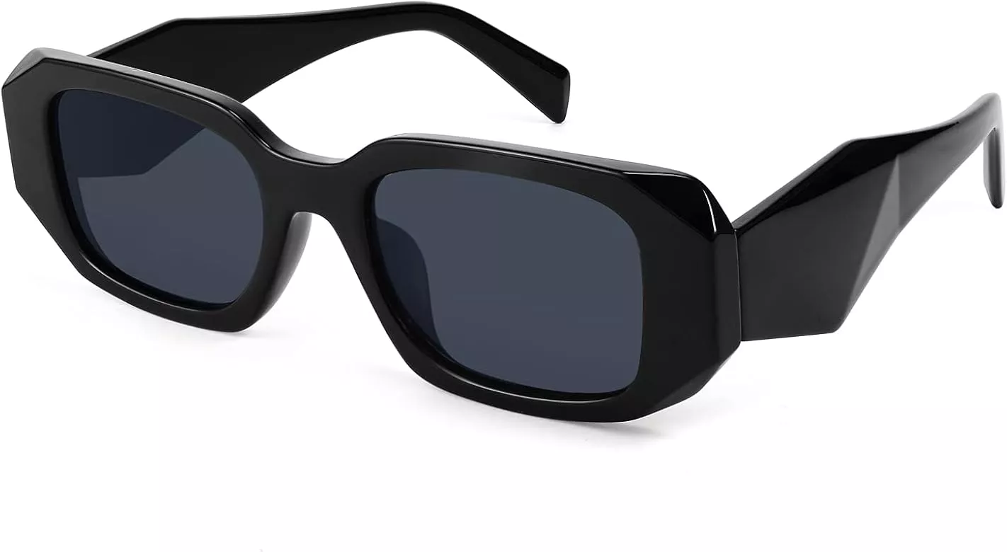  FEISEDY Small Rectangle Sunglasses for Women Men