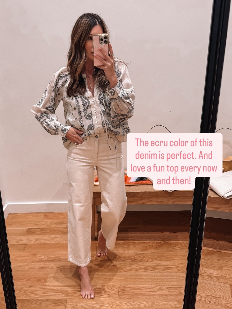 Medium in top, size 26 in jeans 