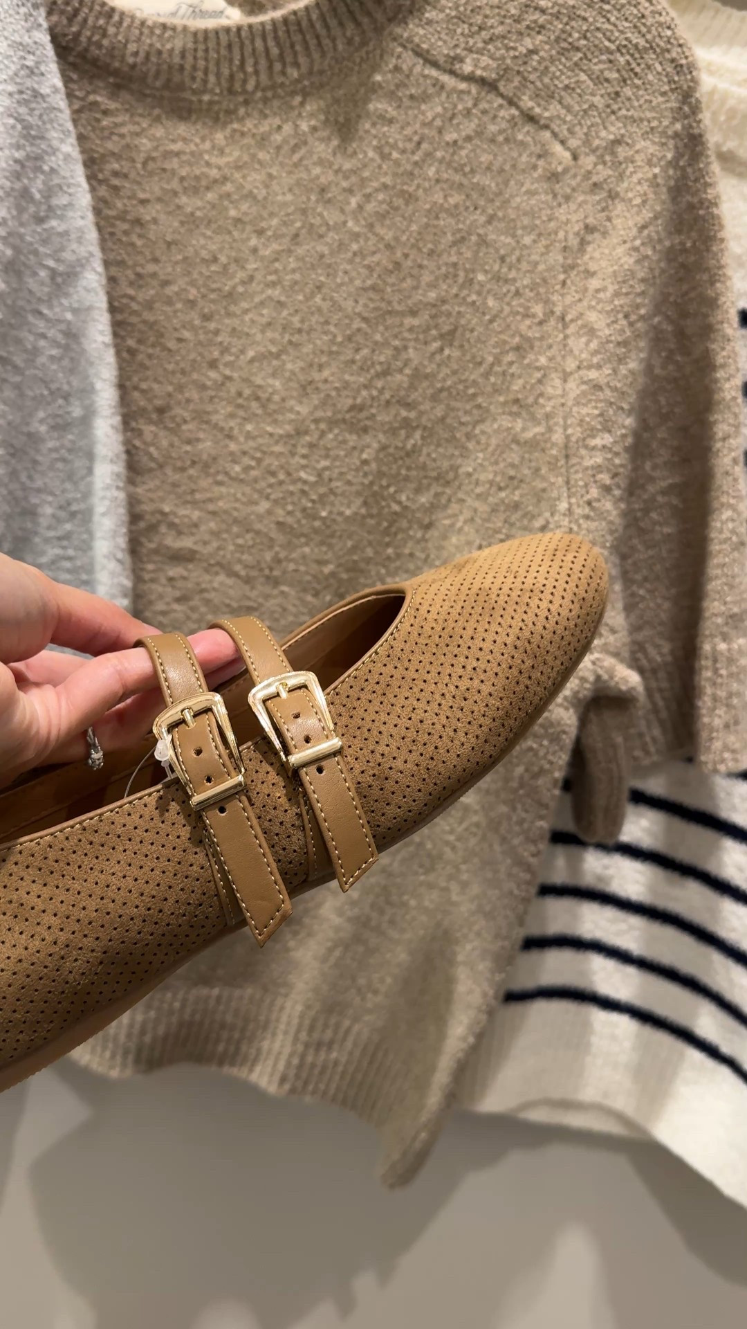 30% off fall shoes. 
suede look flats. Designer inspired. 
True to size, adjustable straps, may not work for wide feet. 
Fall outfits  

#LTKOver40 #LTKFindsUnder50 #LTKSaleAlert