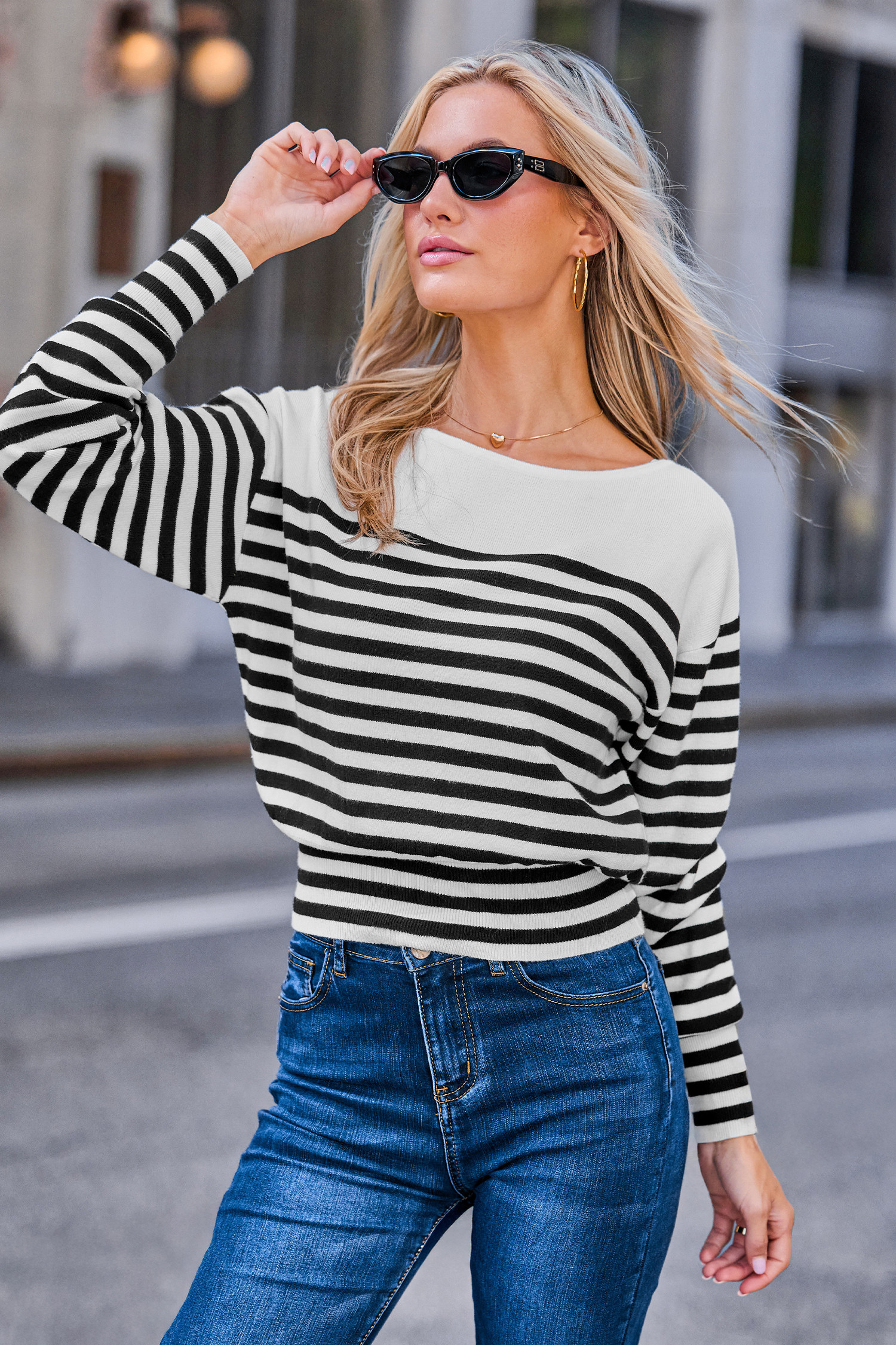 Comfy & Cute Striped Sweater - S | Cupshe US