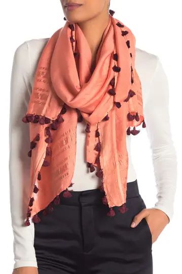 Contrasting Pompom Scarf | Nordstrom Rack