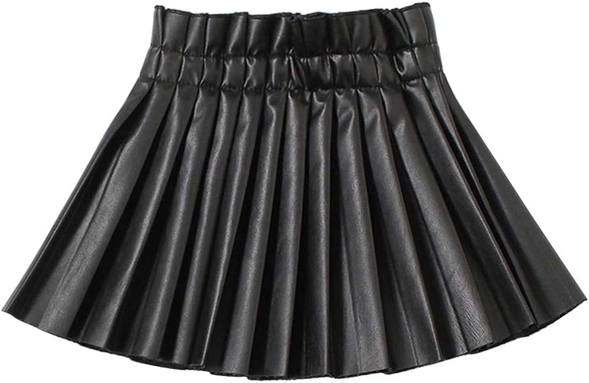 WELAKEN Pu Leather Skirts for Girls Kids & Teen & Toddler & Women Faux Leather Pleated Skirts | Amazon (US)