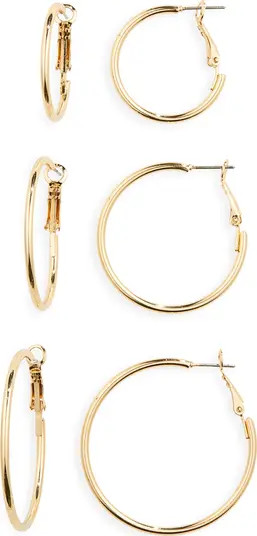 Set of 3 Hoop Earrings | Nordstrom