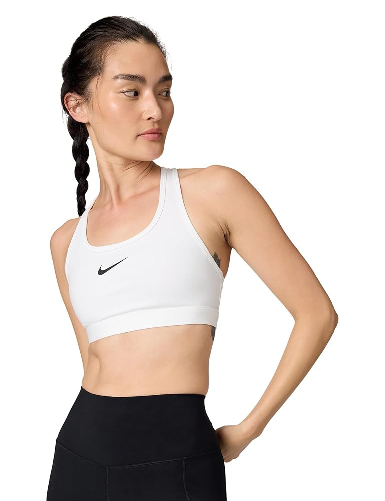 Nike Women's Support: Medium Swoosh, White/Stone Mauve/Black at Amazon Women’s Clothing store | Amazon (US)
