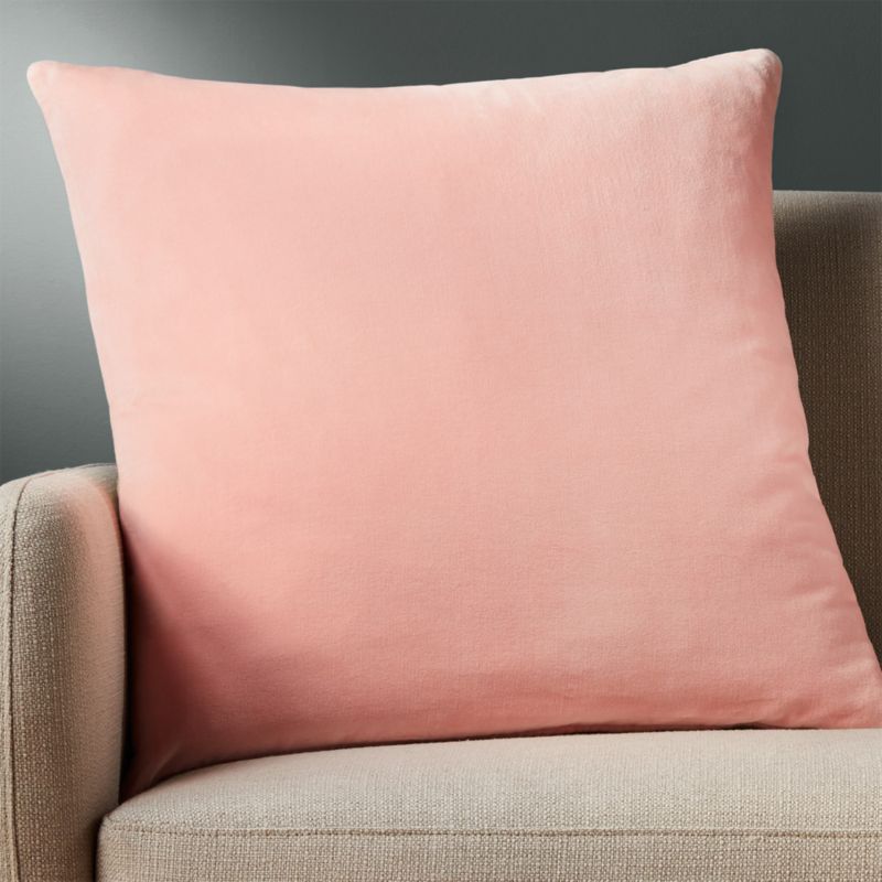23" Leisure Blush Pink Velvet Pillow | CB2 | CB2