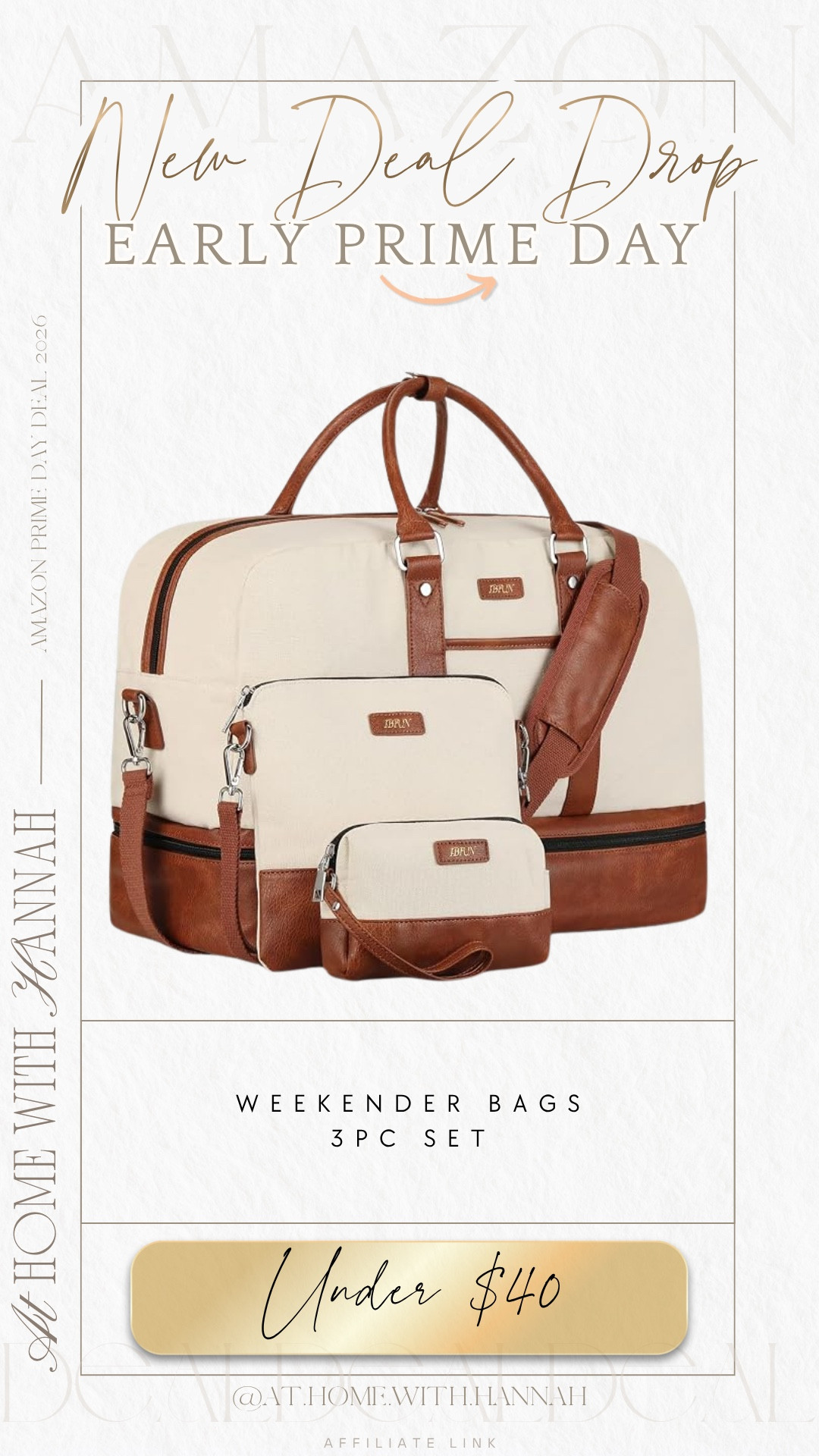 Early Prime Day Travel Deal • Weekender Bag Set • Amazon Travel Bags

This 3 pc weekender bag set is an early Prime Day find under $40 when I spotted it, and it’s such a good grab for summer trips, overnight bags, hospital bags, weekend packing, or carry-on travel.

If you’re shopping for weekender bags, Amazon travel bags, 3 piece travel bag set, overnight bag, carry-on bag, toiletry bag, travel pouch, weekend getaway bag, and Prime Day travel deals, this one is such a practical deal find.

I love that it gives you the larger bag plus the smaller matching pieces so everything feels a little more organized without spending a ton.

Everything is linked here 🤍

#AmazonFinds #PrimeDayDeals #TravelFinds #WeekenderBag #AmazonTravel

#LTKSaleAlert #LTKTravel #LTKHome