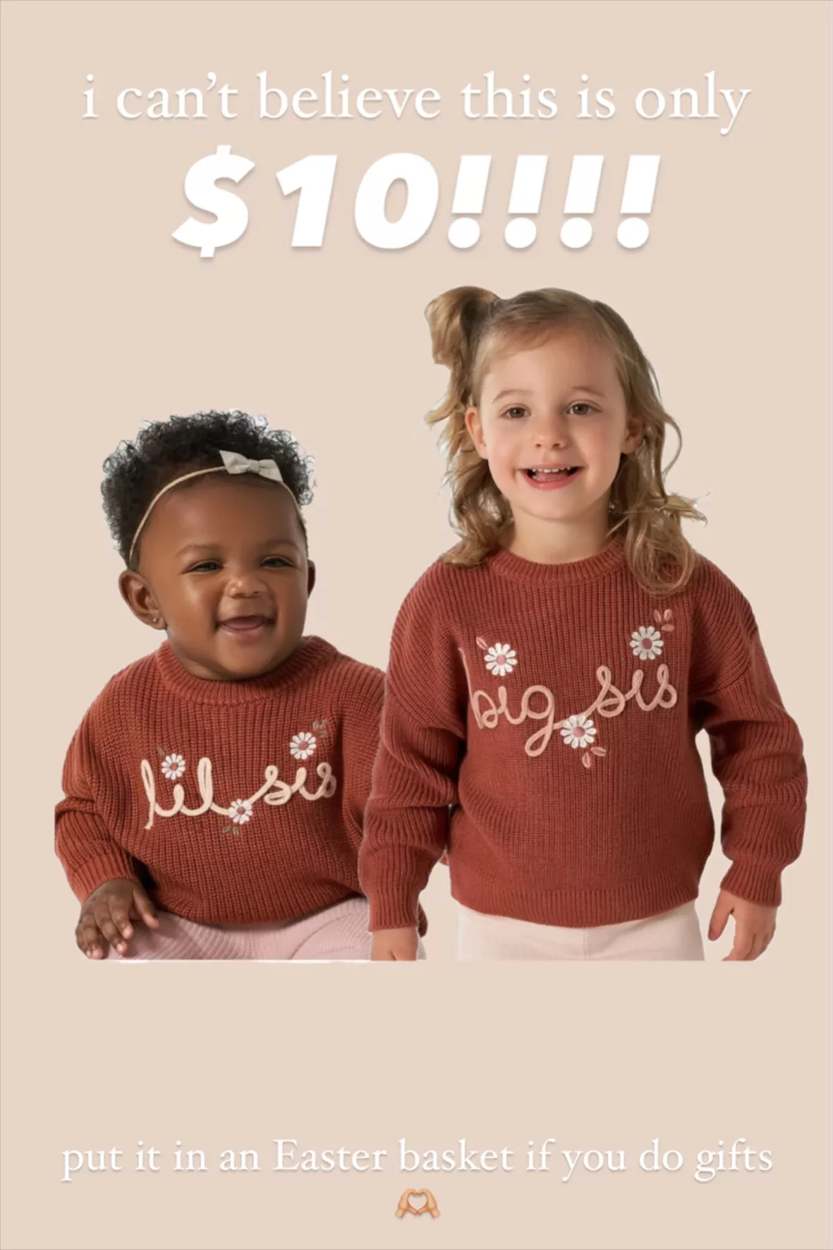 Modern Moments By Gerber Baby Girl Matching Sister Sweater, Sizes 0/3M-18M  