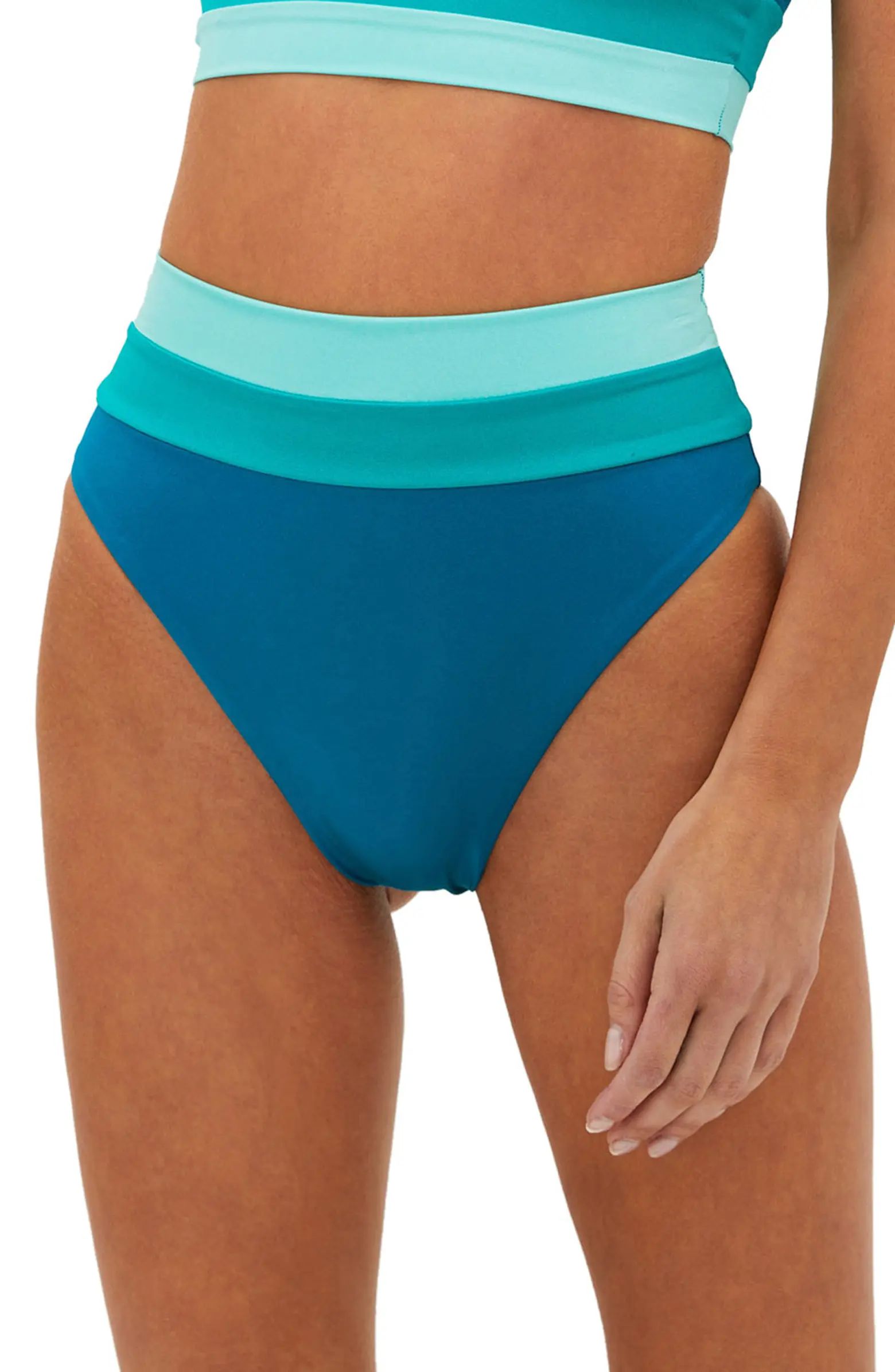 Heidi Colorblock High Waist Bikini Bottoms | Nordstrom