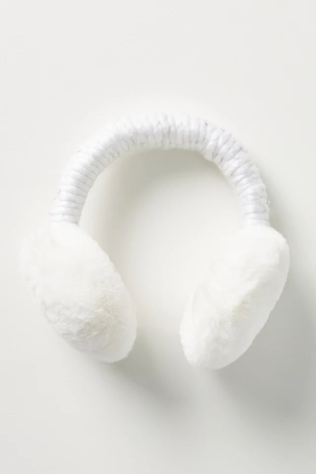 Chunky Knit Embellished Faux Fur Earmuffs | Anthropologie (US)