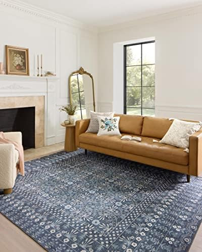 Rifle Paper Co. x Loloi Maison Collection MAO-03 Rosette Blue 8'-4" x 11'-6" Area Rug | Amazon (US)