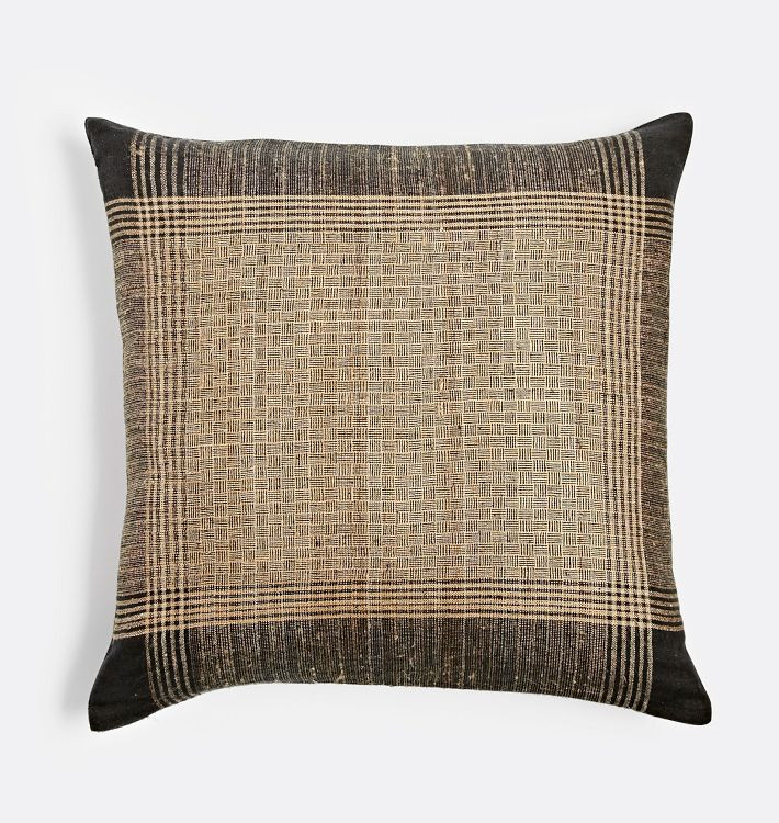 Plaid Handspun Raw Silk Pillow Cover | Rejuvenation