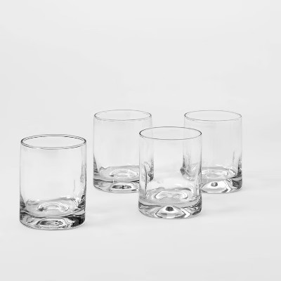 12.5 fl oz 4pk Glass Telford Short Tumblers - Threshold™: Dishwasher-Safe Blown Glass Cups for ... | Target