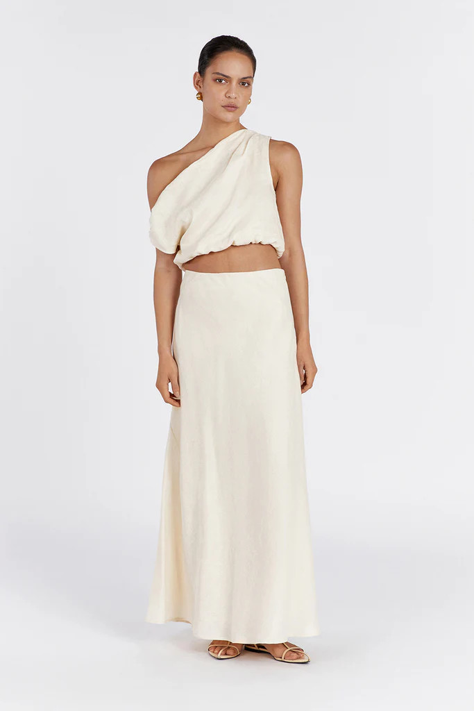 CASS BUTTERMILK LINEN CROP TOP | DISSH