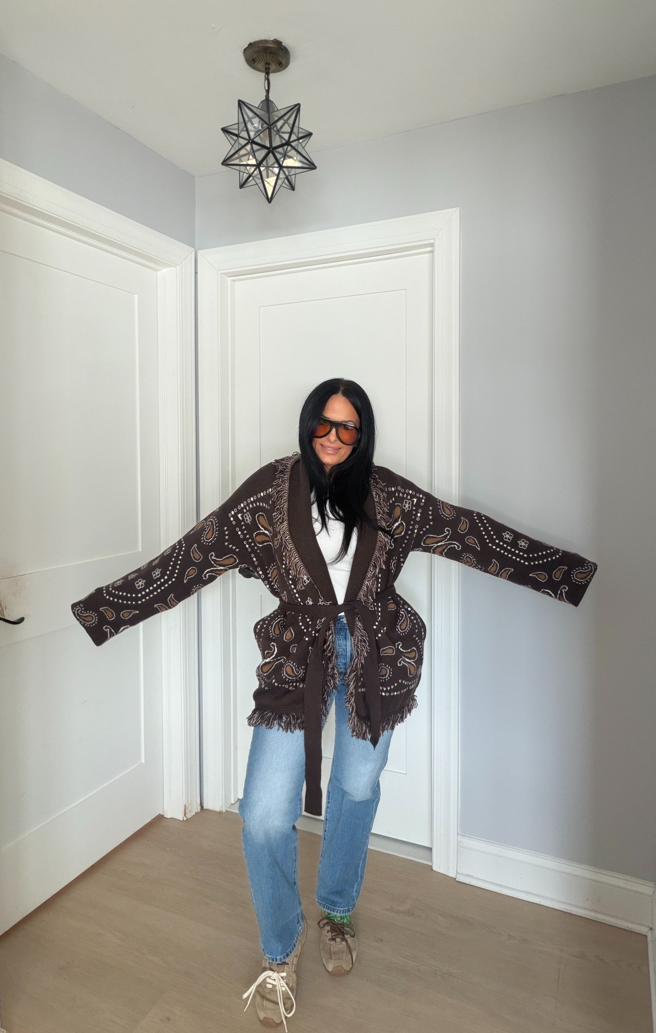 Loving this cardigan from gap and my new miu miu sneakers!👟 

#LTKmomlife #LTKOver40 #LTKootd