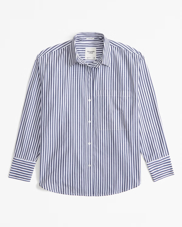 Women's Oversized Poplin Shirt | Women's Clearance | Abercrombie.com | Abercrombie & Fitch (US)