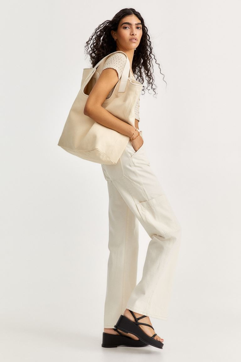 Wide-leg Cargo Pants - White - Ladies | H&M US | H&M (US + CA)