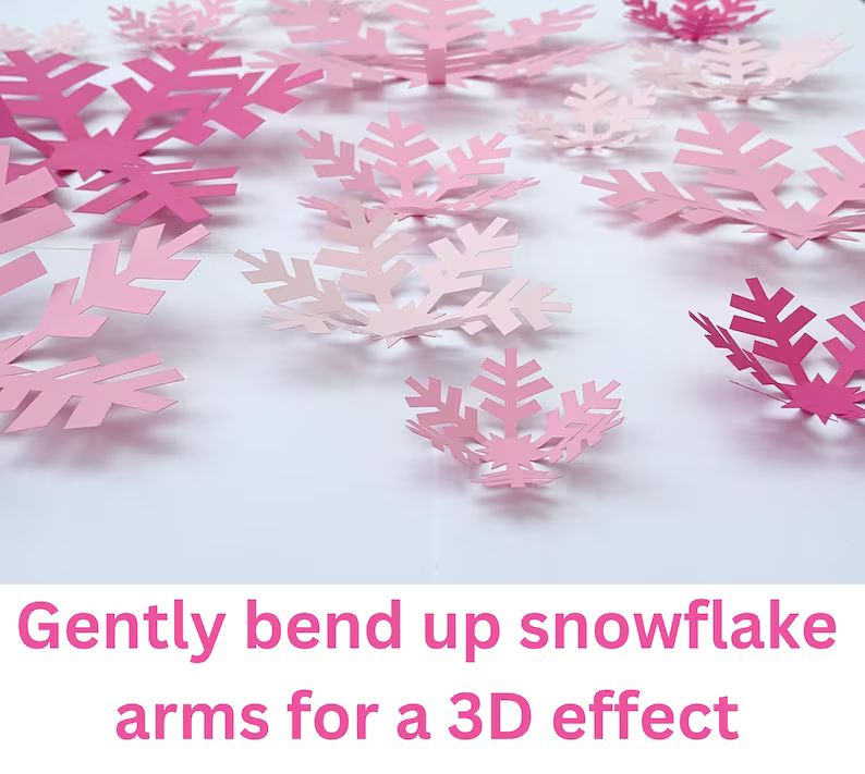 Pink Snowflakes for Wall Blush Snowflake Decoration Pink - Etsy | Etsy (US)