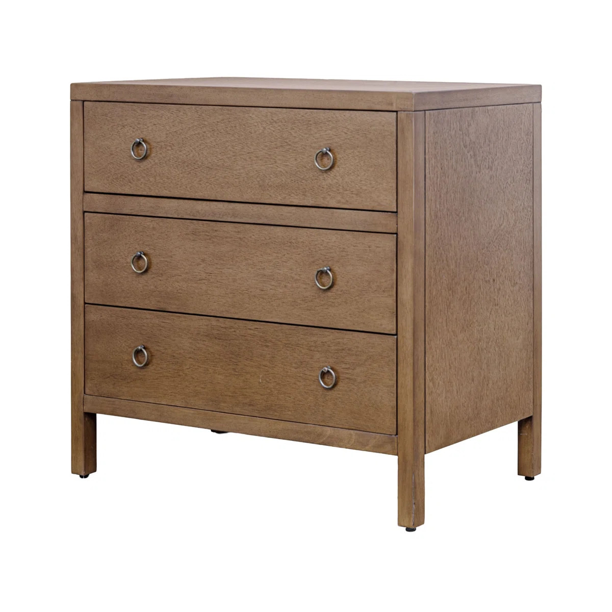 Linea Wood 3 Drawer Dresser 34"W, Medium Brown | Wayfair North America