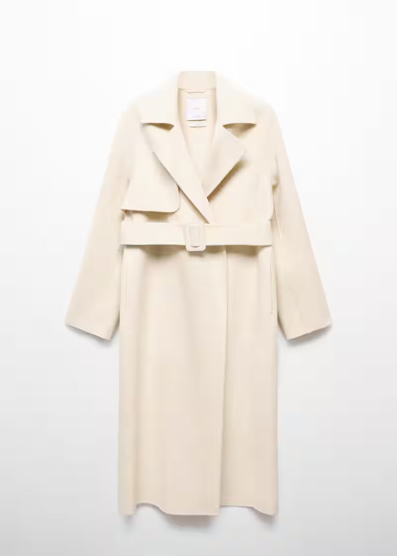 Wool coat with handmade belt -  Women | Mango USA | MANGO (US)