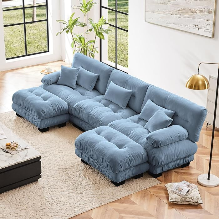 Luxury Modular Sectional Sofa Couch with 2 Ottomans - Oversized U Shaped Cloud Couch for Living R... | Amazon (US)