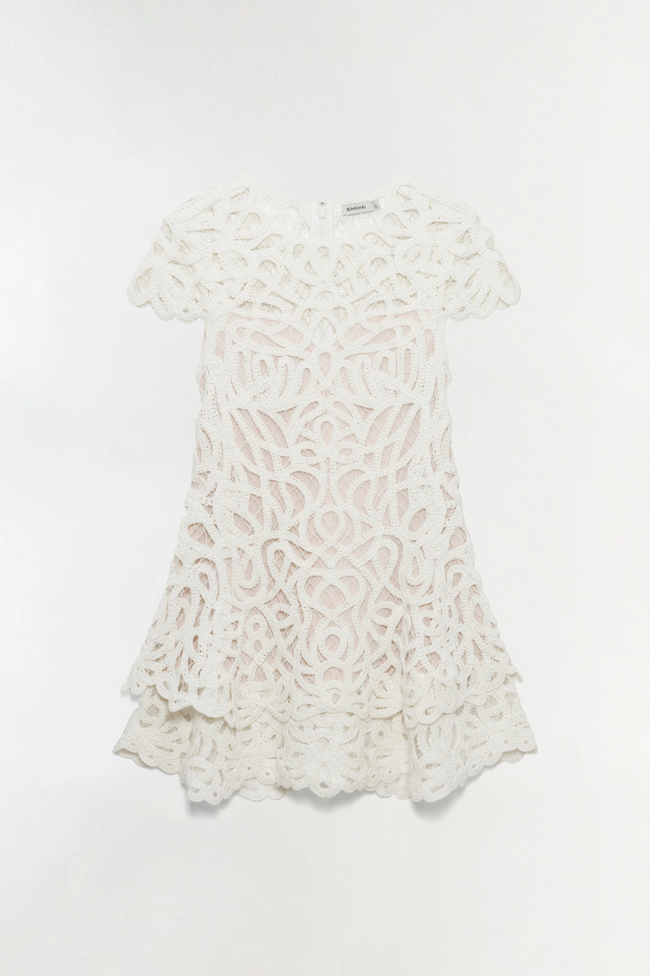 SIMKHAI Women's Lina Lace Mini Dress in White, Size 6 | Simkhai