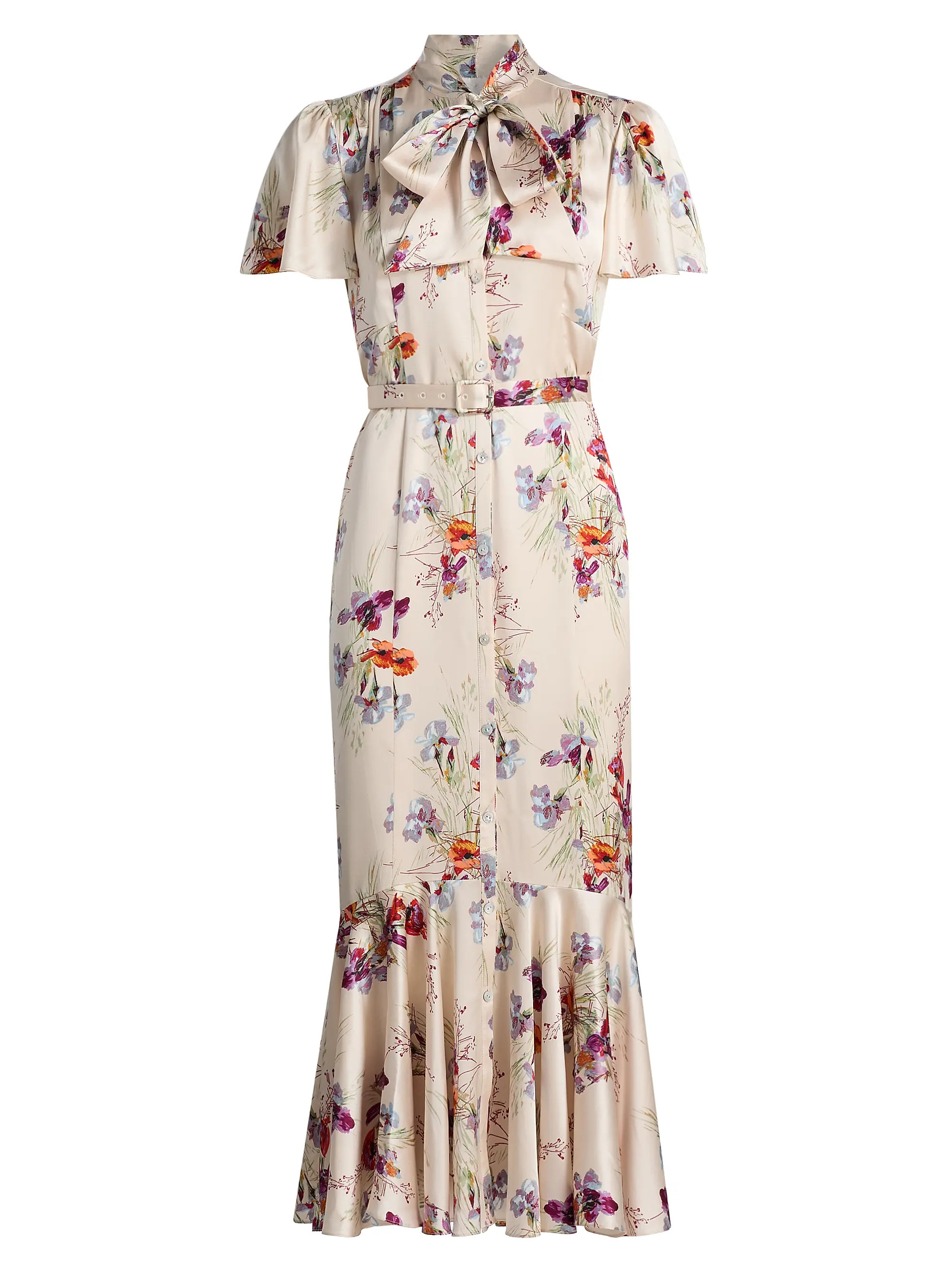 Cinq à Sept Iris Bouquet Willow Floral A-Line Midi-Shirtdress | Saks Fifth Avenue | Saks Fifth Avenue