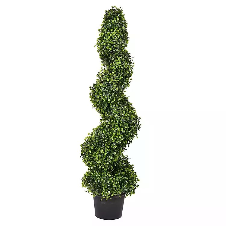 Green Spiral Boxwood Potted Topiary, 3 ft. | Kirkland's Home