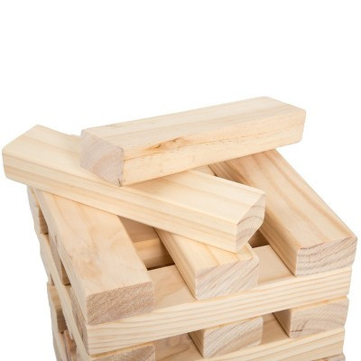 Toy Time Nontraditional 54 Piece Giant Wooden Blocks Outdoor Tower Stacking Game with Carry Case | Target