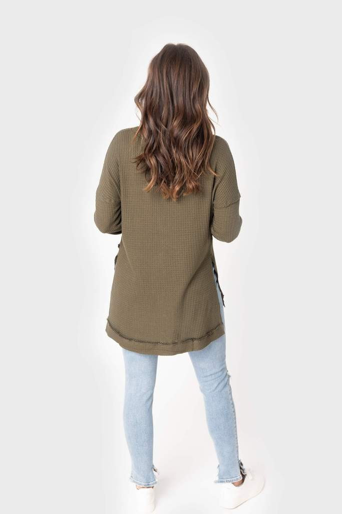 Candace Long Sleeve Thermal Henley Tunic Top | Gibson