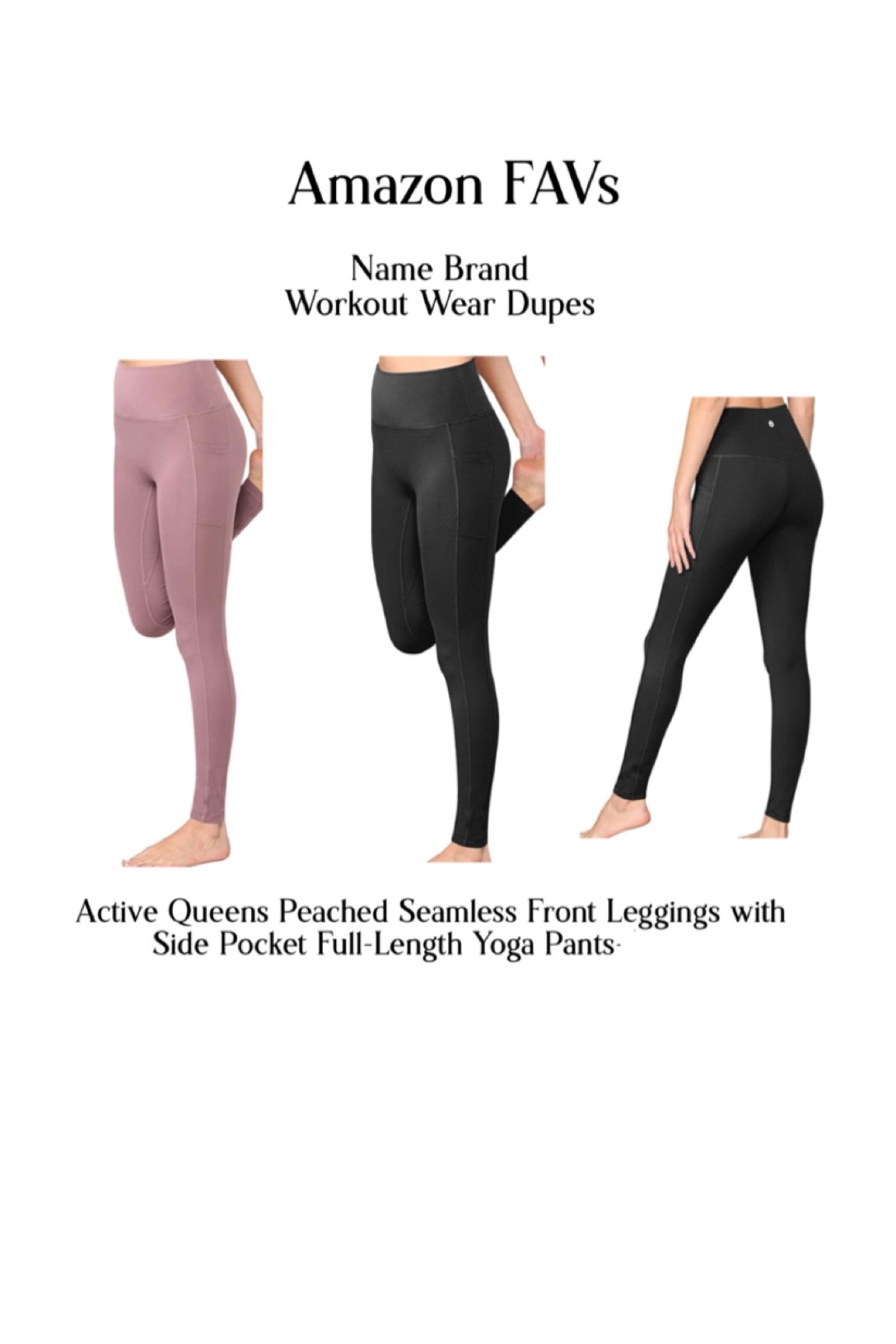 Active Queens Peached Seamless Front Leggings with Side Pocket Full-Length Yoga Pants

#LTKunder50 #LTKfit #LTKunder100