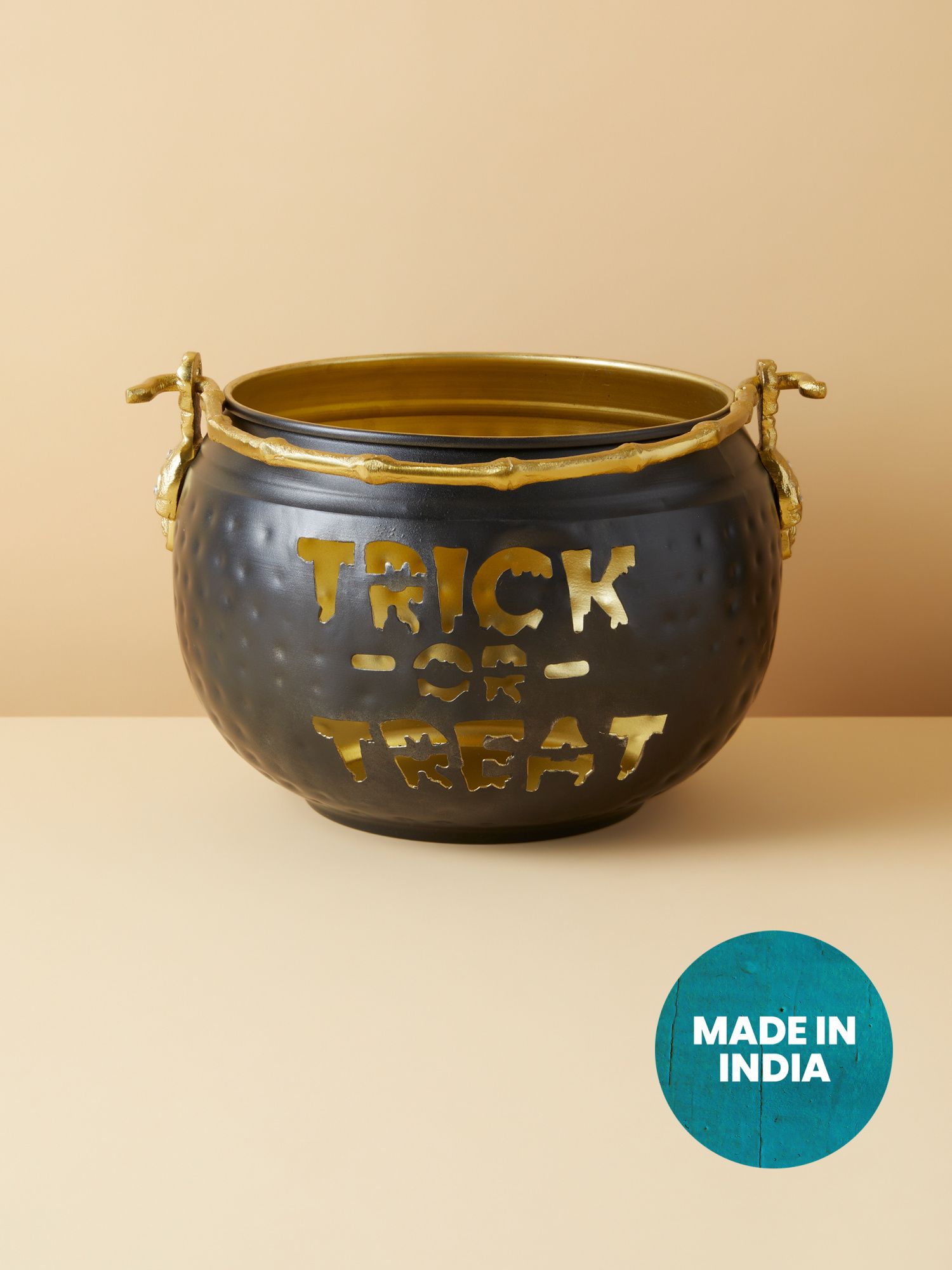 12in Metal Trick Or Treat Candy Cauldron | Seasonal Decor | HomeGoods | HomeGoods