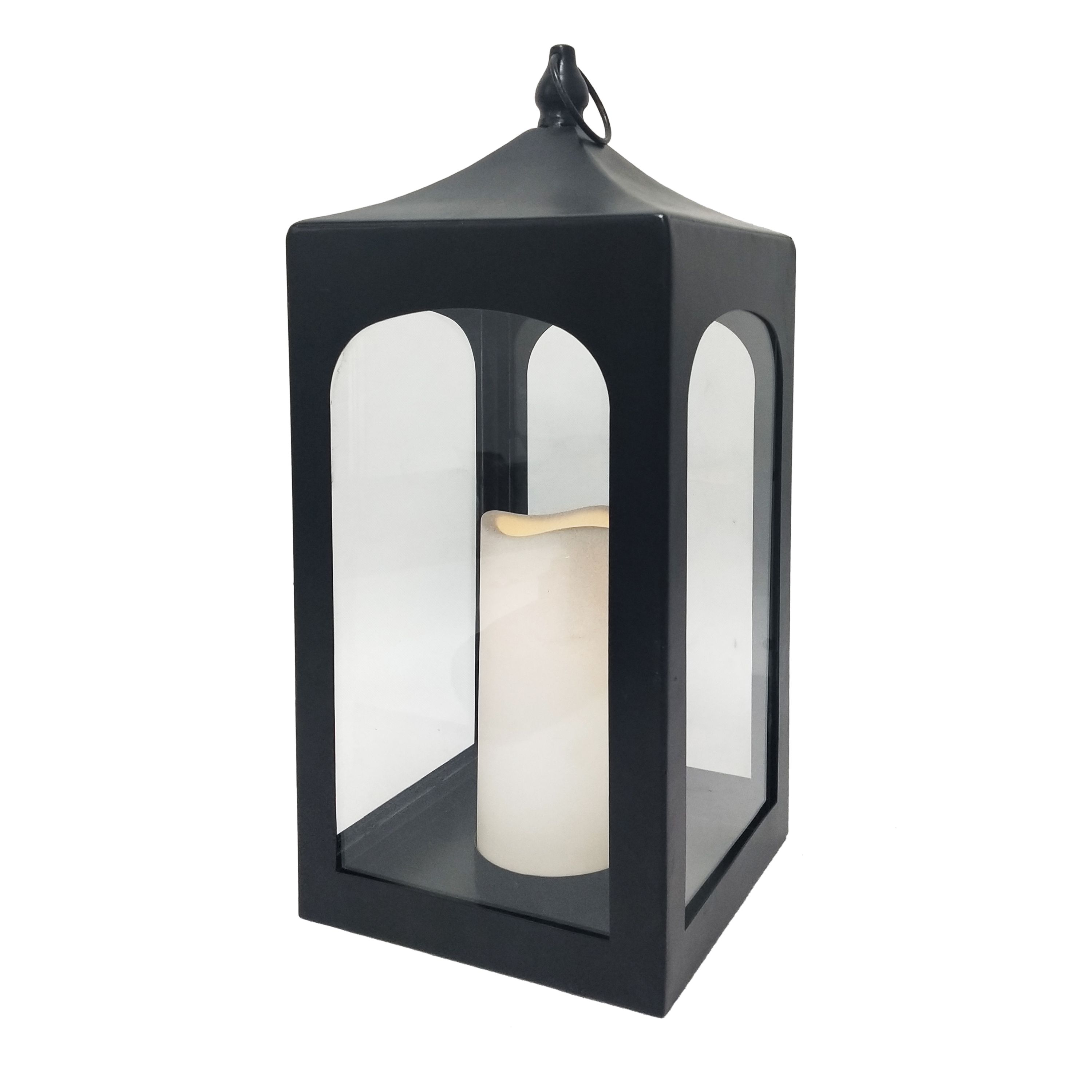 Better Homes & Gardens Decorative Black Metal Battery Operated Outdoor Lantern with Removable LED... | Walmart (US)