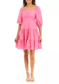 Women's 3/4 Sleeve Ribbed Solid Midi Dress | Belk