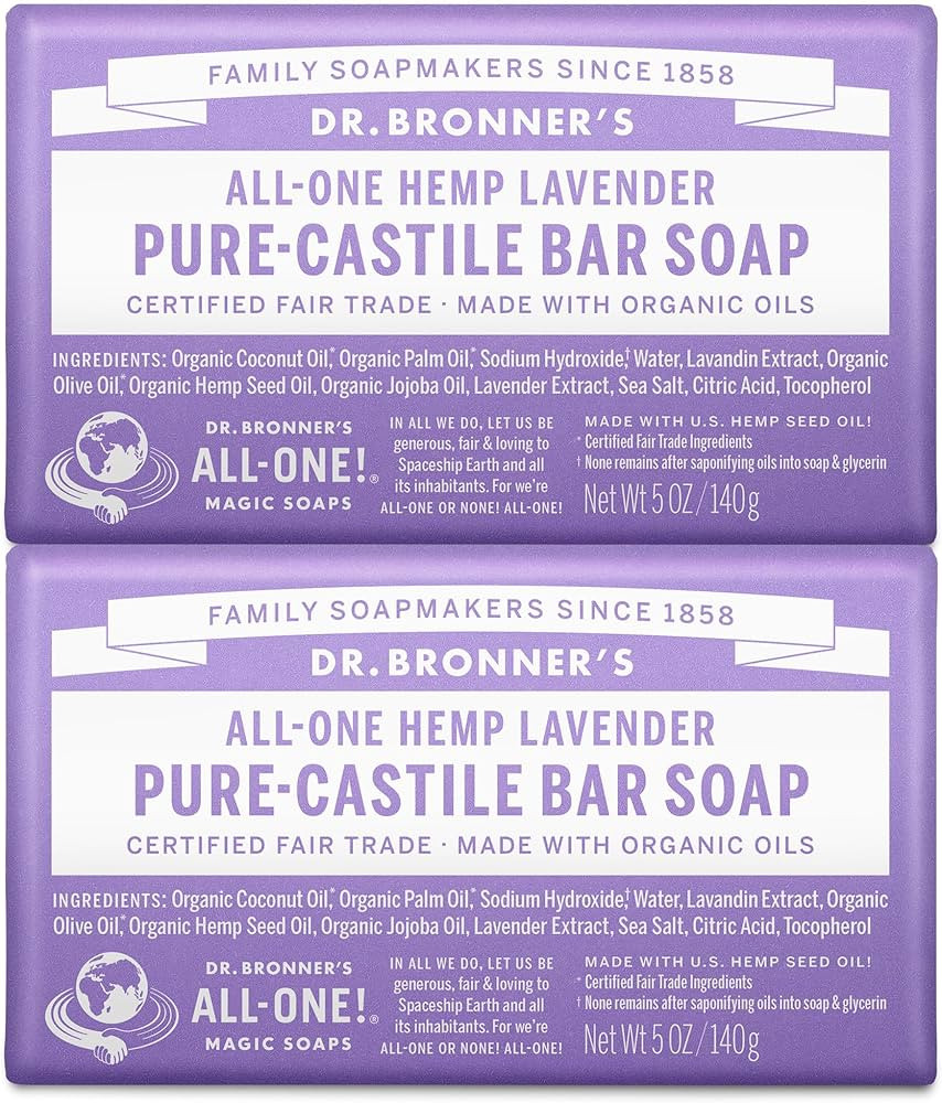 Dr. Bronner's Pure-Castile Bar Soap - Made with Regenerative Certified Organic Oils - For Face, B... | Amazon (US)