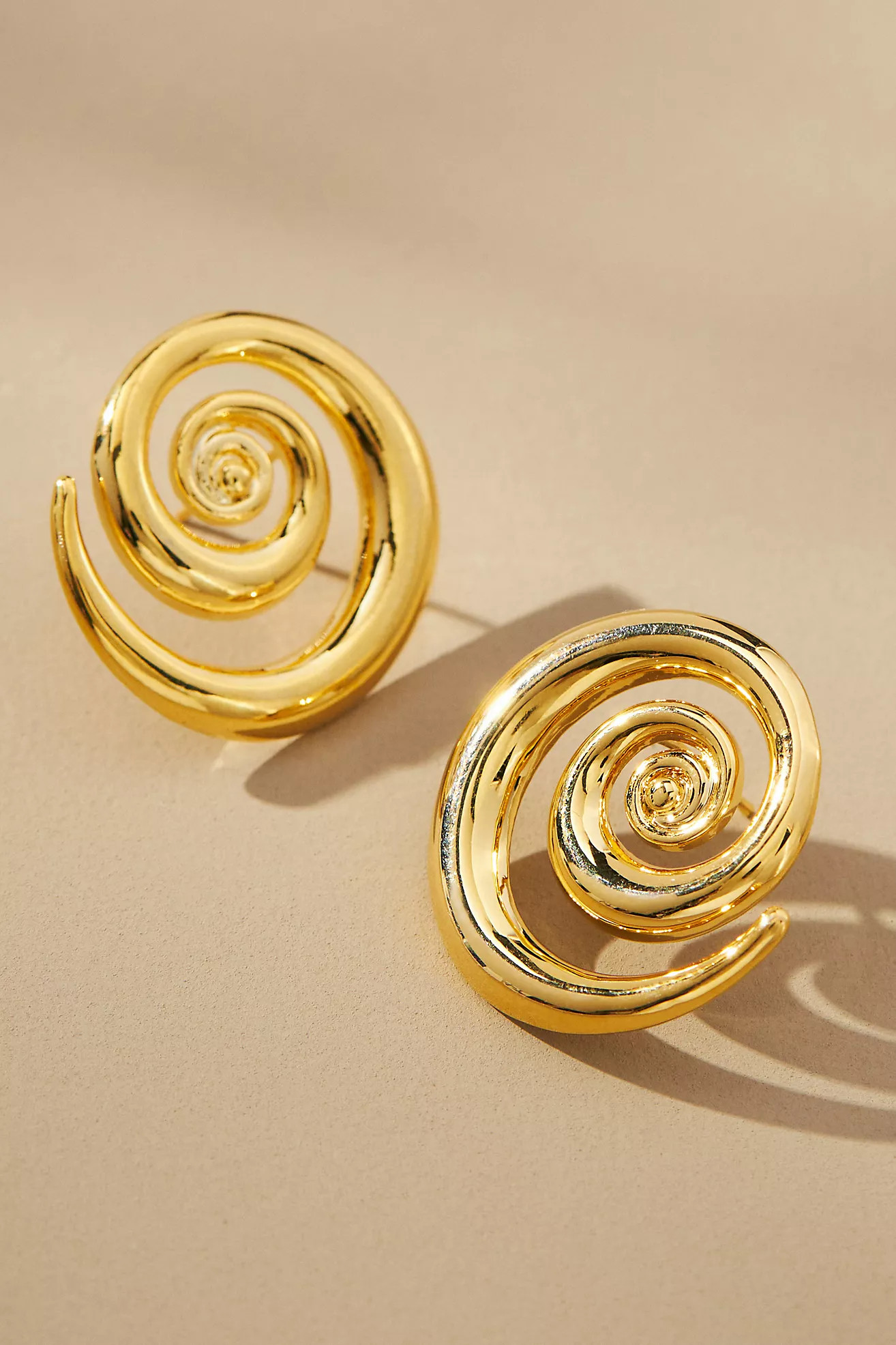 Casa Clara Gold-Plated Eternity Swirl Earrings | Anthropologie (UK)