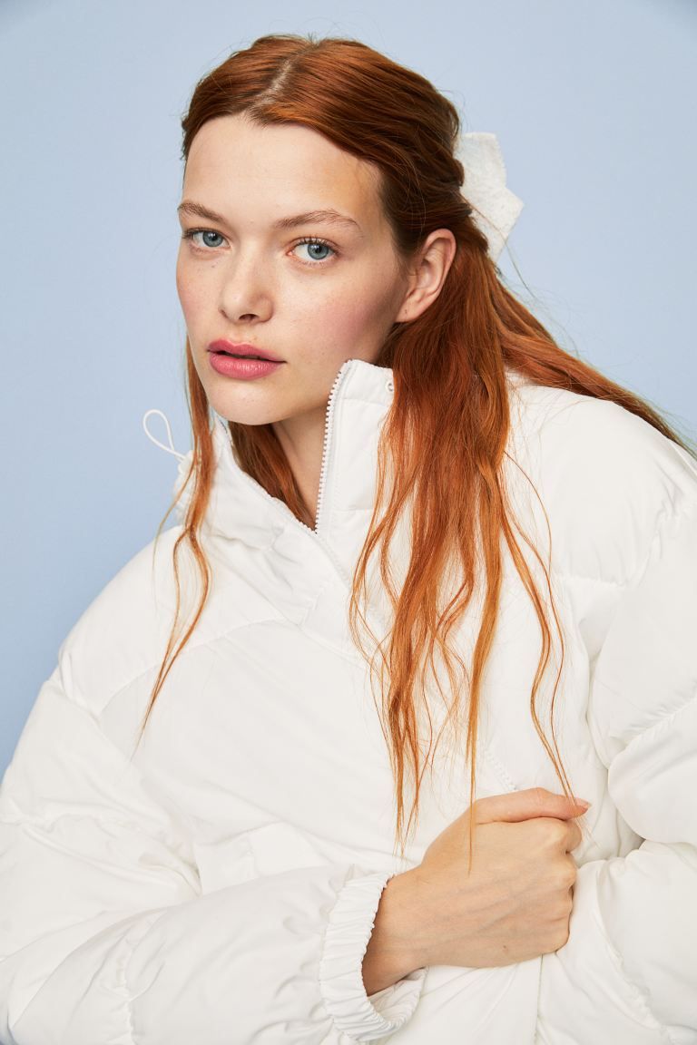 Hooded Puffer Jacket - White - Ladies | H&M US | H&M (US + CA)