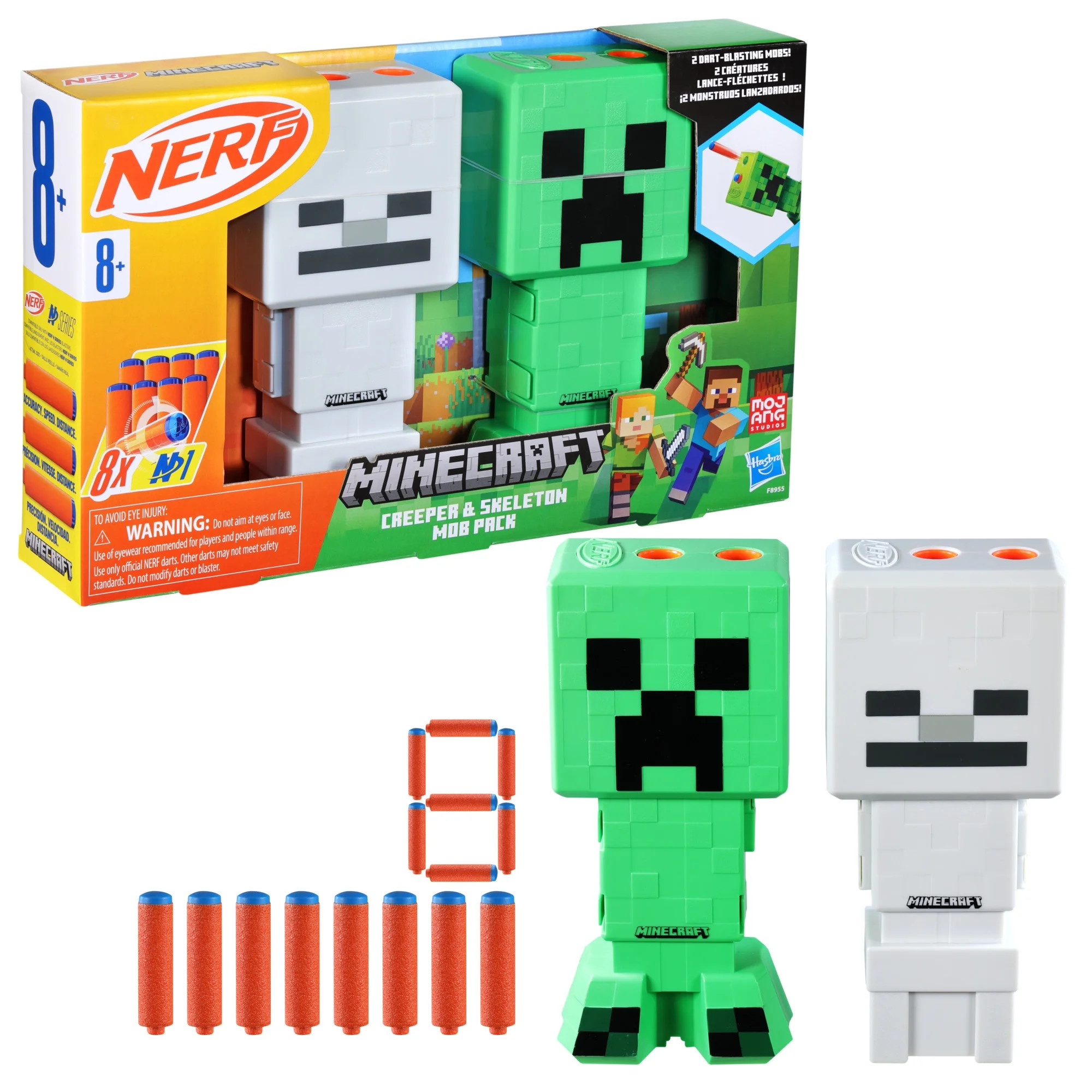 Nerf Minecraft Creeper & Skeleton Mob 2-Blaster Pack, 8 Nerf N1 Darts Compatible Only with Nerf N... | Walmart (US)