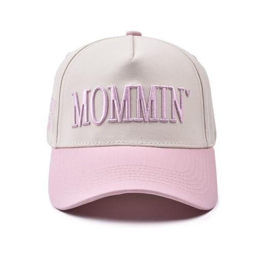 Mommin Trucker Hat | Vintage Two-Tone Women's Baseball Cap, Adjustable Size Mommin Cap,Dame Day Hat,Outdoor and Daily Use,Mama Birthday Gift,Christmas GiftF Pink | Amazon (US)