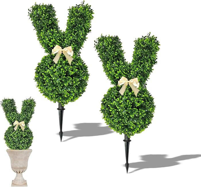 Easter Bunny Topiary Tree, Premium Rabbit Shaped Topiary Tree, 21in Perfect Easter Bunny Shaped T... | Amazon (US)