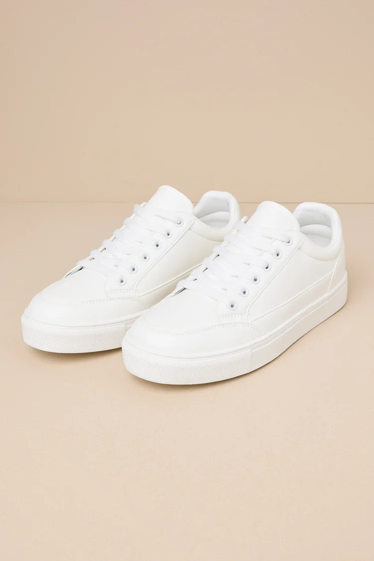 Lalaa White Lace-Up Sneakers | Lulus