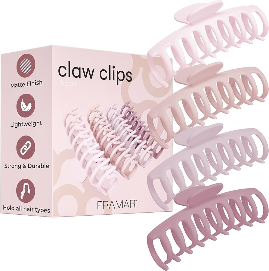FRAMAR Hair Claw Clips Women - Extra Large Claw Clips For Thick Hair, Large Hair Clip, Hair Clips... | Amazon (UK)