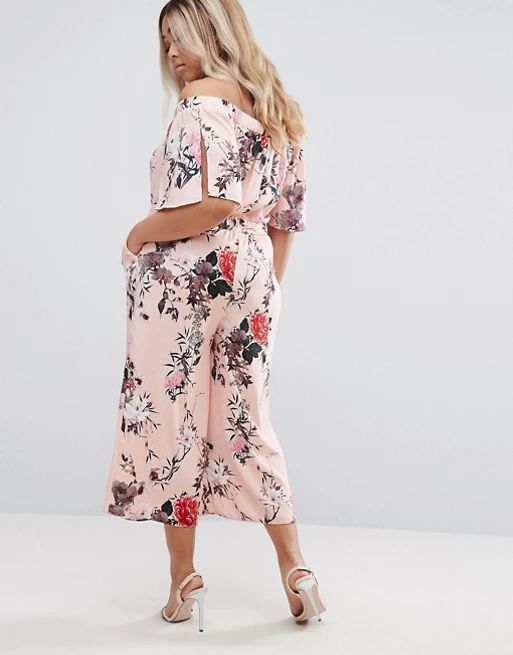 River Island Plus Floral Print Culotte Jumpsuit | ASOS US