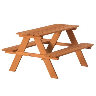 Gardenised Wooden Kids Outdoor Picnic Table for Garden and Backyard, Stained | Target