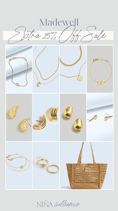 Madewell Extra 25% Off Sale! Gold earrings - gold necklace - gold bracelet - summer jewelry - dainty earrings - summer beach bag 

#LTKItBag #LTKSaleAlert #LTKFindsUnder100