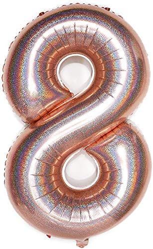 PartyWoo Number Balloons, 40 inch Rose Gold Balloons, Large Number Balloon, Happy Birthday Balloo... | Amazon (US)